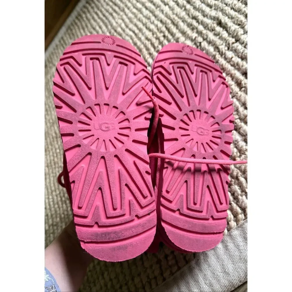 UGG Pink Neumel Boots Women’s Size 7 Shearling Lined Suede